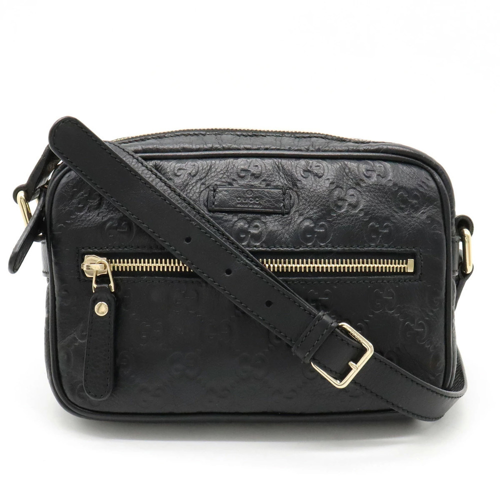 Gucci Guccissima Crossbody Bag Leather Black